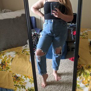 Distressed Mom Jeans